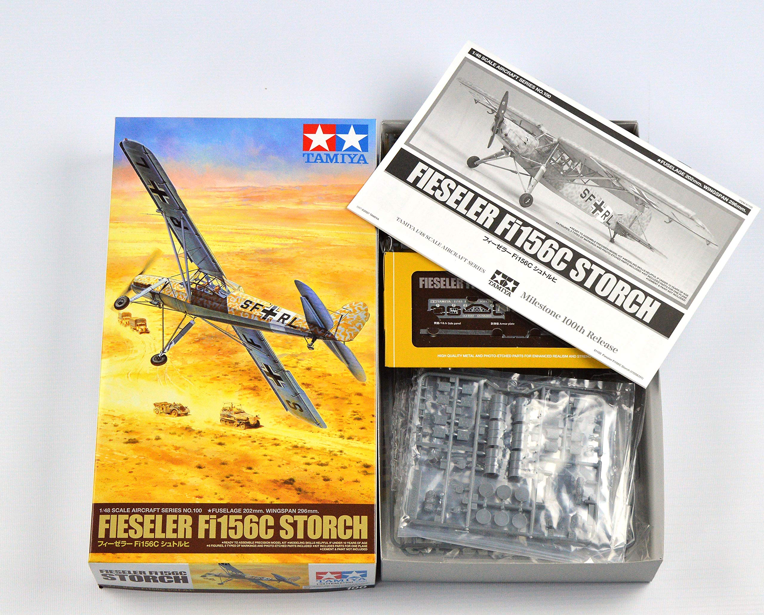 tamiya-fieseler-fi156c-storch-bausatz-1-48-wwii-flugzeug image 5