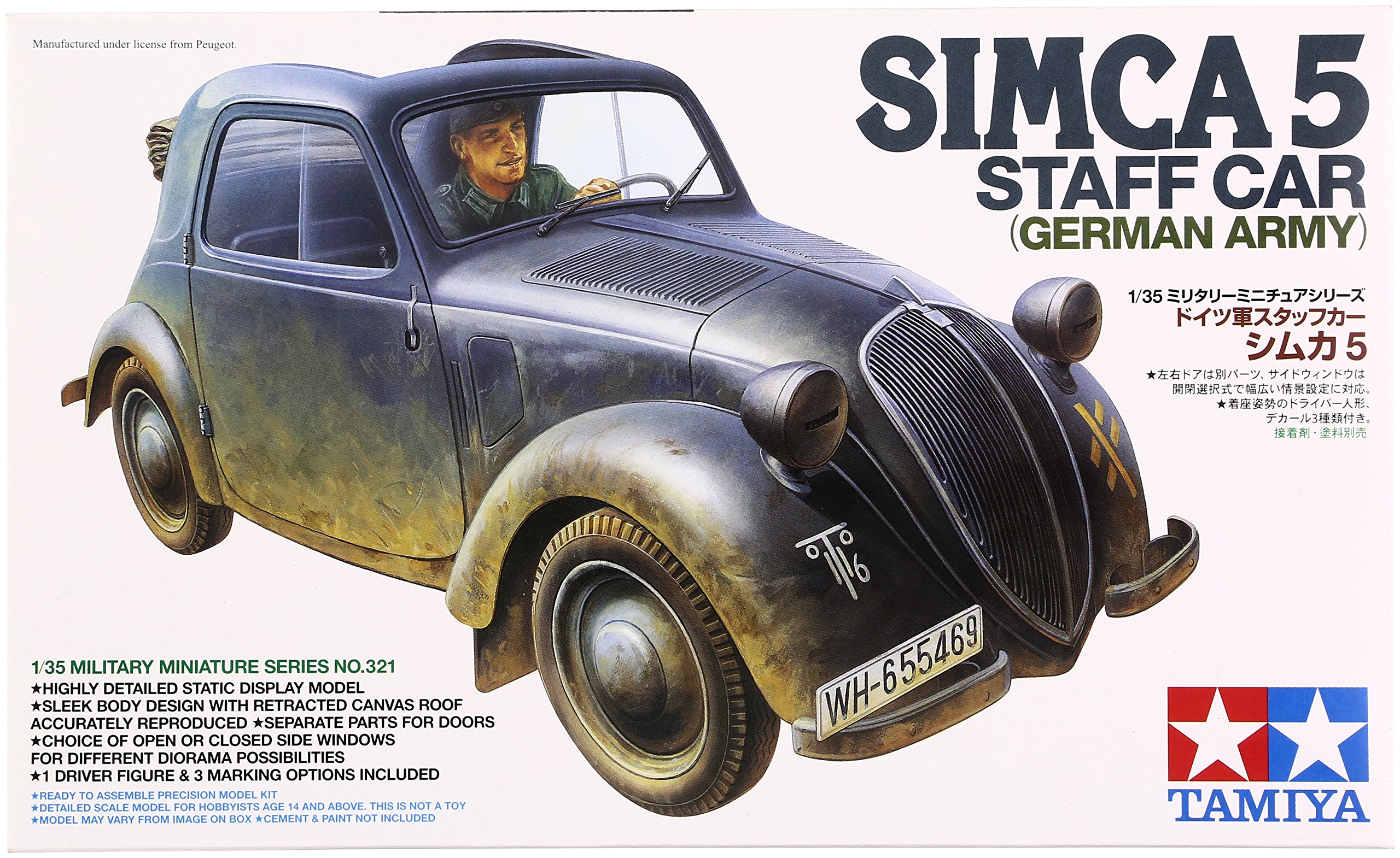 tamiya-simca-s5-35321-modellbausatz-1-35-wwii-dienstwagen-grau image 1