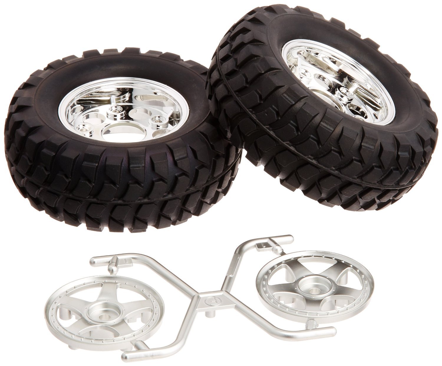 tamiya-cc01-rock-block-5-speichen-reifen-felgen-set-chrom image 1