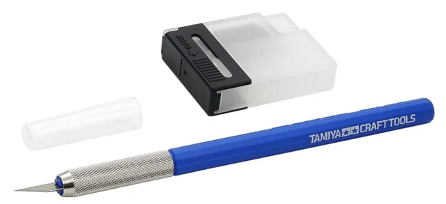 tamiya-69943-bastelmesser-blau-mit-25-klingen-zum-modellbau image 1