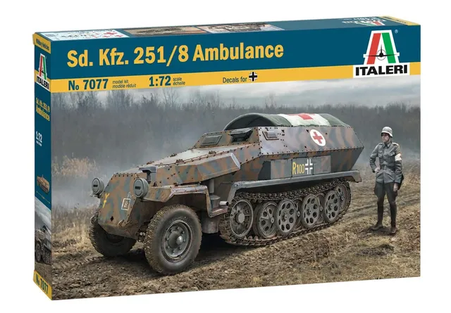 italeri-sd-kfz-251-8-ambulance-1-72-milit-r-modellbausatz image 1