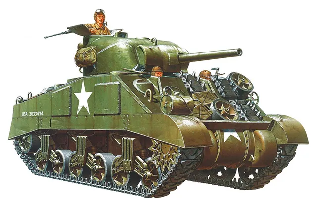 tamiya-m4-sherman-35190-panzer-bausatz-1-35-fr-h image 1
