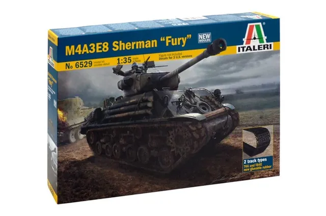 italeri-m4a3e8-sherman-fury-panzer-bausatz-1-35 image 1