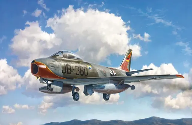 italeri-f-86e-sabre-flugzeugmodell-1-48-korea-duell image 1