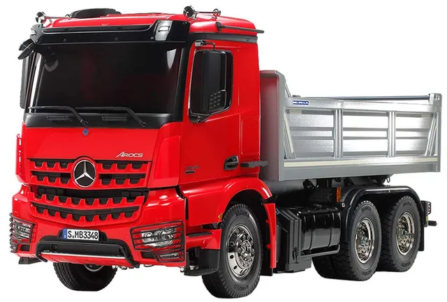tamiya-arocs-3348-kipper-bausatz-1-14-rot-silber image 1
