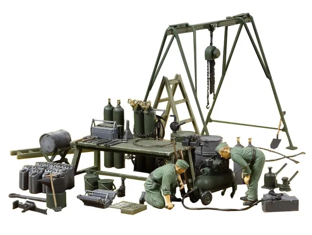 tamiya-military-werkstatt-zubeh-r-set-1-35-mit-2-figuren image 1