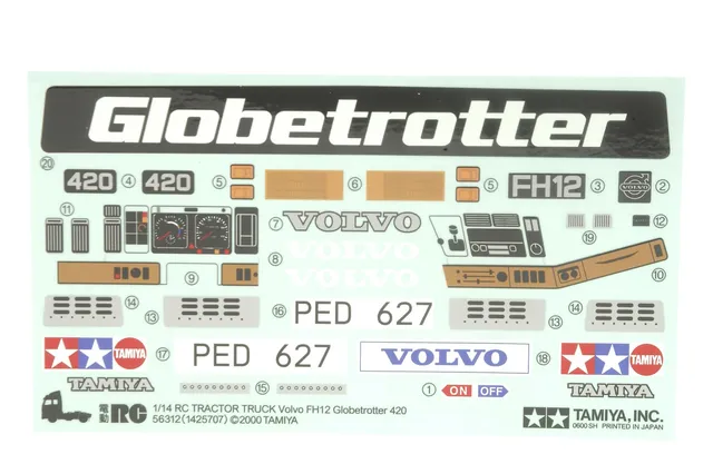 tamiya-1-14-truck-309495346-aufkleber-volvo-fh12-globetrotter-blau image 1