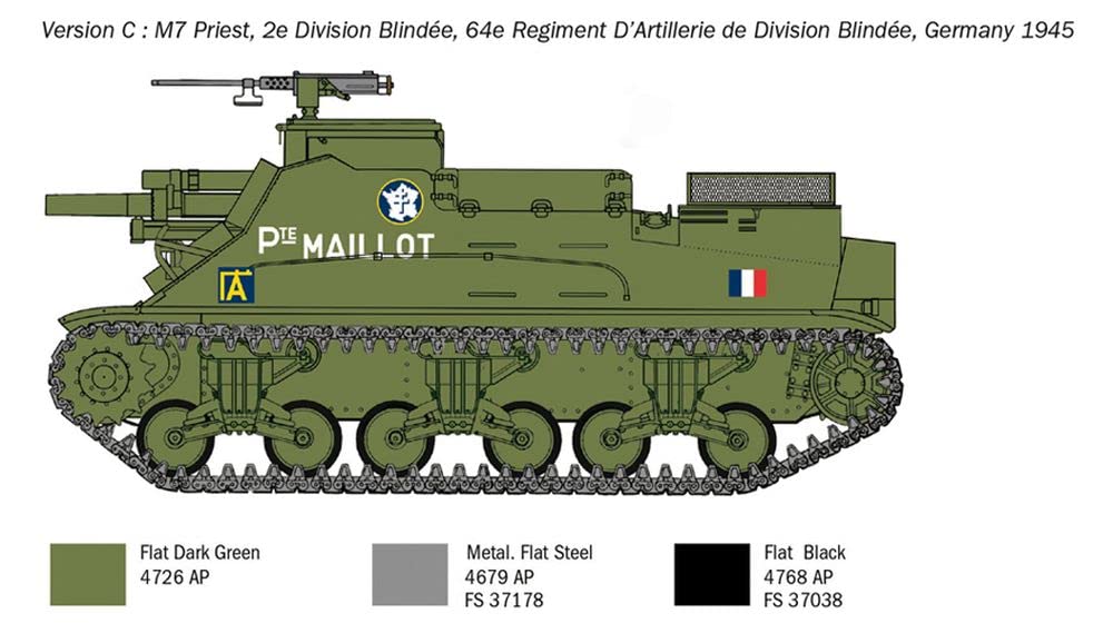 italeri-military-vehicles-m-7-priest-1-35-panzermodell-selbstfahrlafette image 6