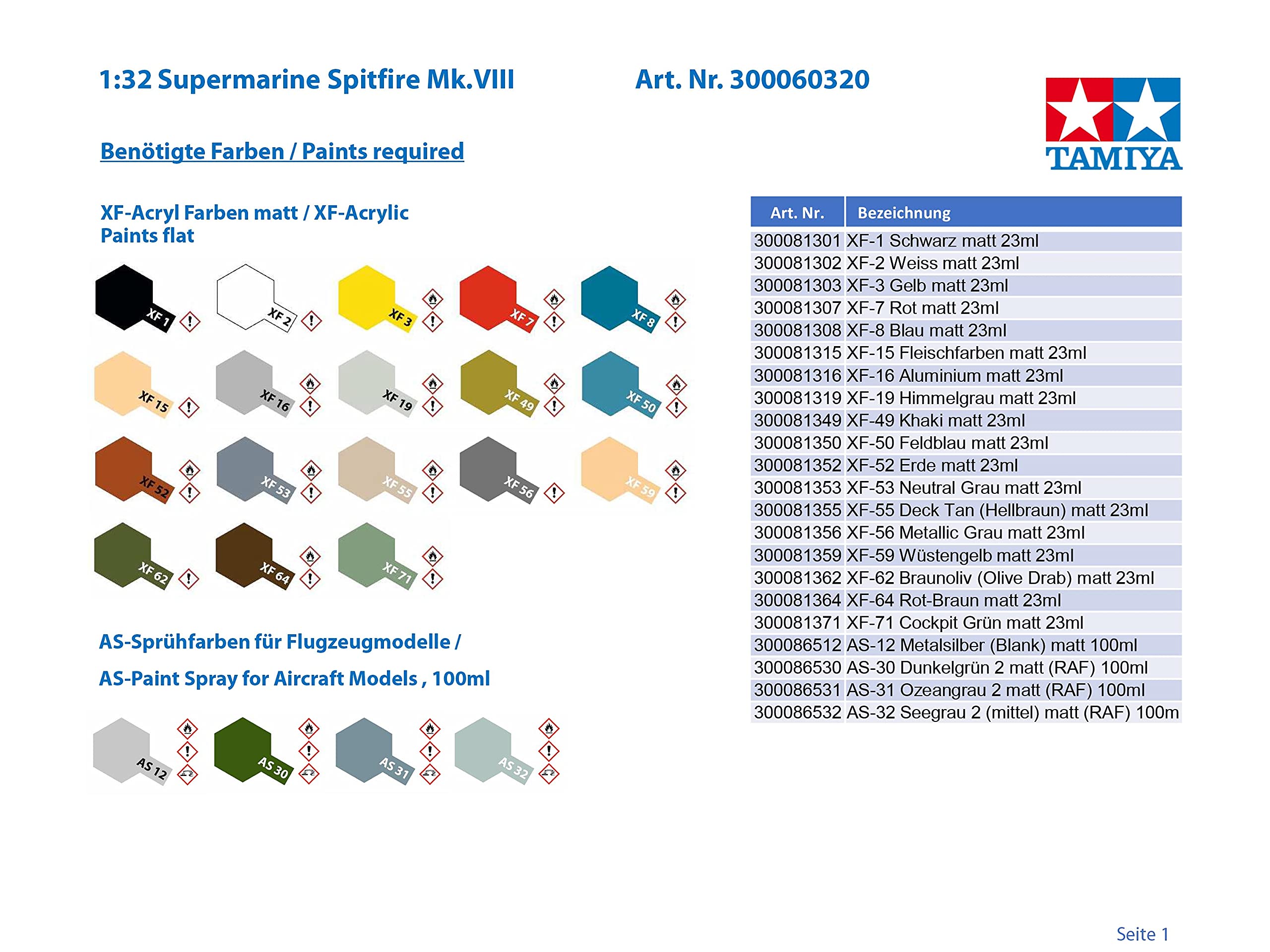 tamiya-60320-1-32-supermarine-spitfire-mk-viii-flugzeugbausatz image 5