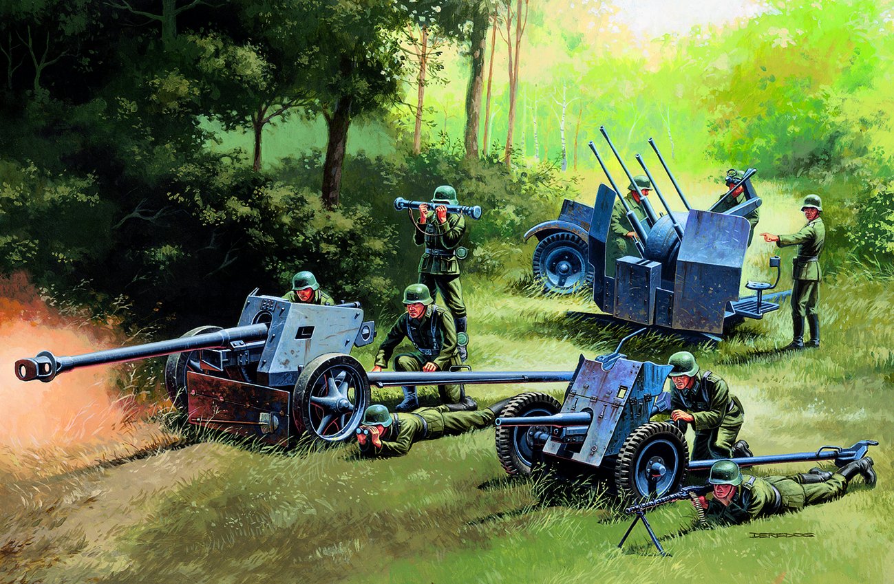 italeri-military-vehicles-german-guns-set-1-72-pak-flak-grau image 1