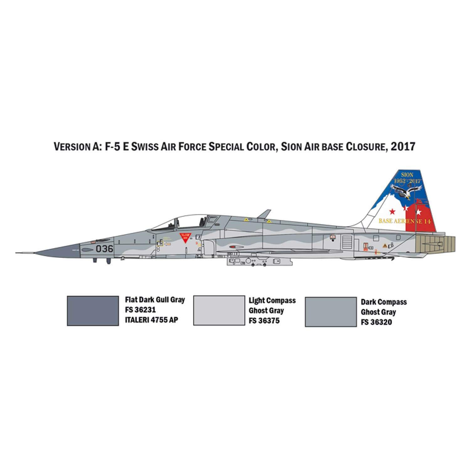 italeri-f-5e-swiss-air-force-flugzeug-1-72-1420s image 3