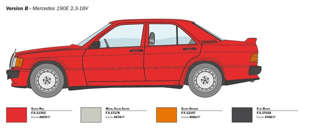 italeri-3624-mercedes-benz-190e-modellbausatz-1-24-auto image 5