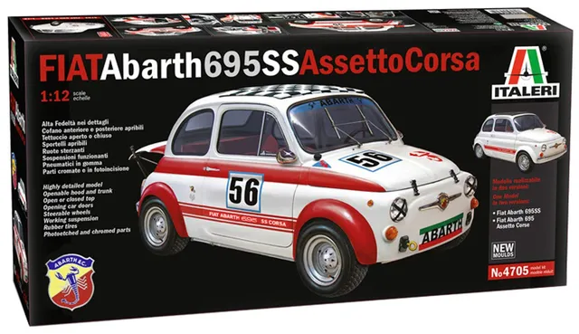 italeri-fiat-abarth-695-ss-1-12-auto-modellbausatz-2-versionen image 1