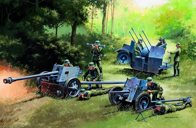 italeri-military-vehicles-german-guns-set-1-72-pak-flak-grau image 1