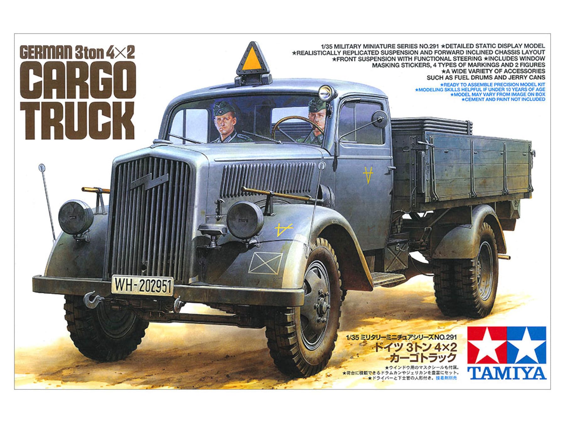 tamiya-35291-deutscher-transport-lkw-3t-truckbausatz-1-35-grau image 2
