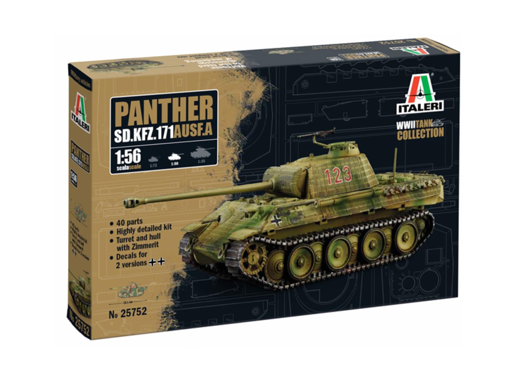 italeri-battle-sets-panther-ausf-a-panzerbausatz-1-56-unlackiert image 1