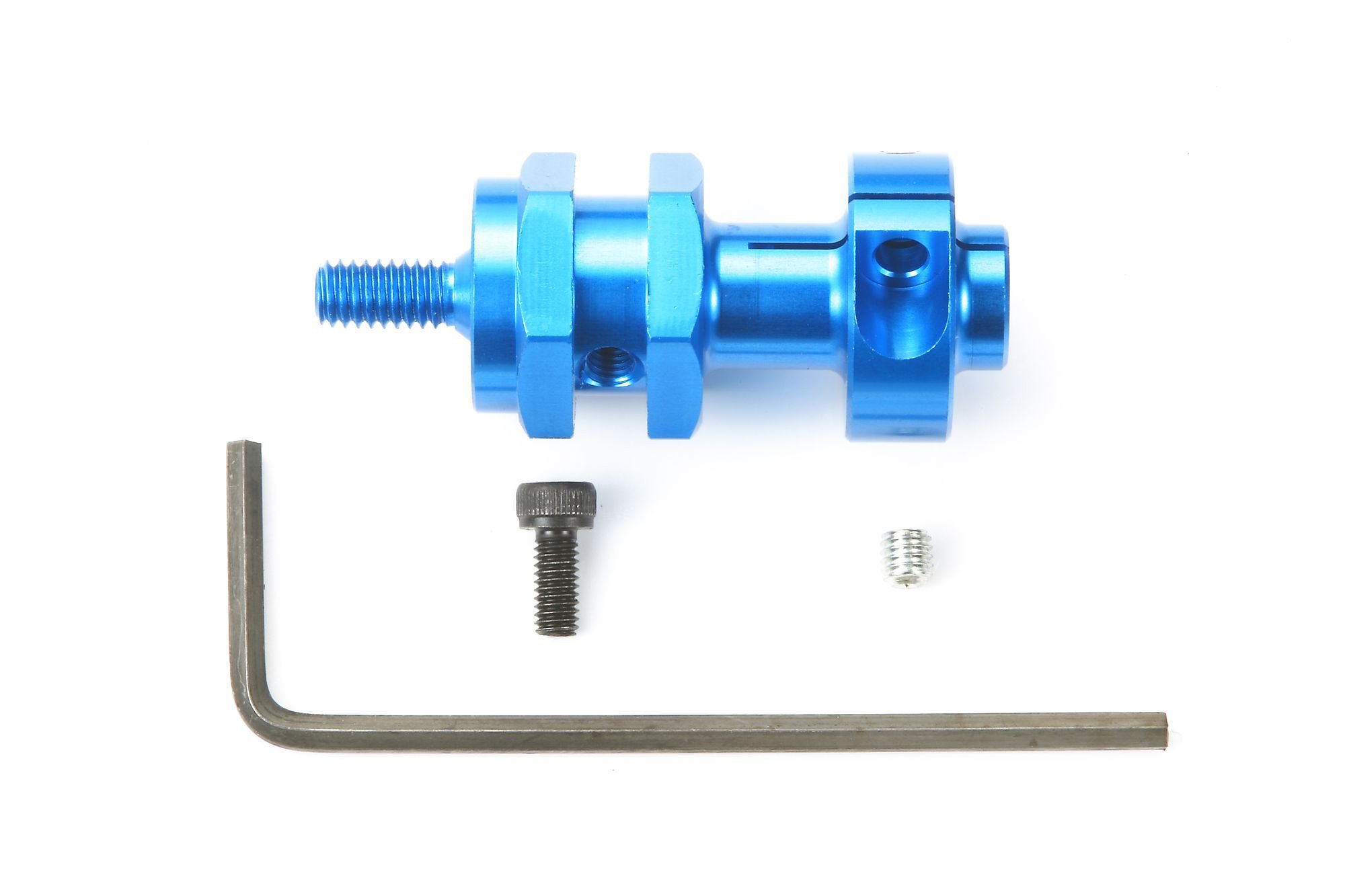 tamiya-300054240-f104-felgenmitnehmer-alu-blau-tuning image 1