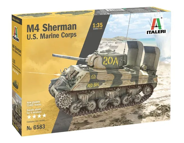 italeri-m4a2-sherman-marine-corps-panzer-bausatz-1-35 image 1
