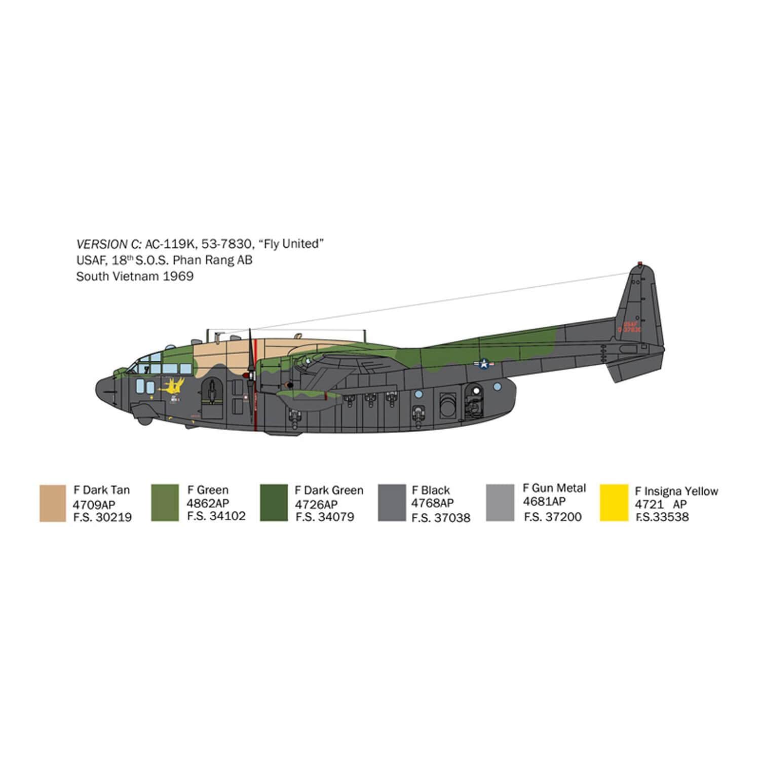 italeri-1468-ac-119k-stinger-gunship-flugzeug-1-72-bausatz image 4