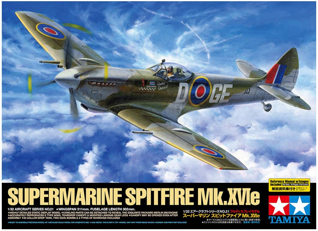 tamiya-spitfire-mk-xvie-1-32-flugzeug-modellbausatz-60321-wwii image 7