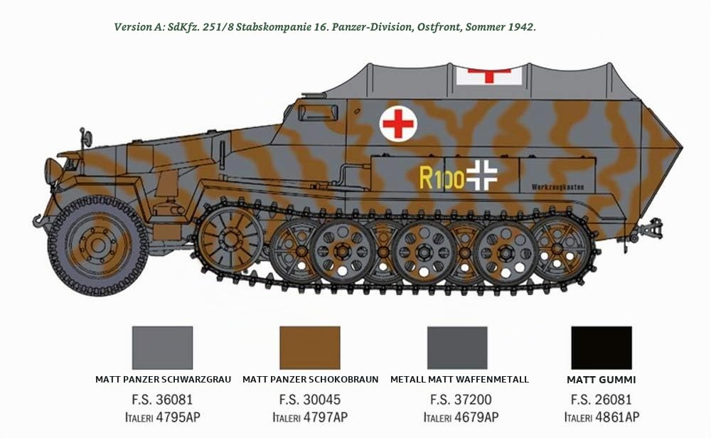 italeri-sd-kfz-251-8-ambulance-1-72-milit-r-modellbausatz image 3