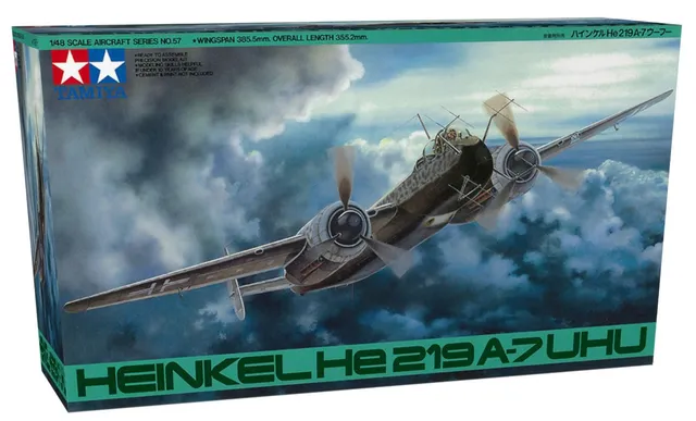 tamiya-61057-heinkel-he219-uhu-1-48-nachtj-ger-modellbausatz image 1
