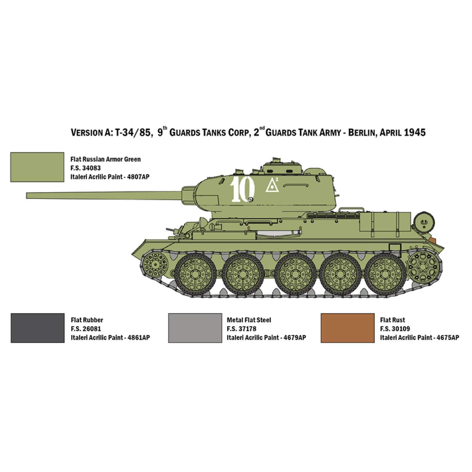 italeri-military-vehicles-6545s-t-34-85-panzermodell-1-35-klebebausatz image 4