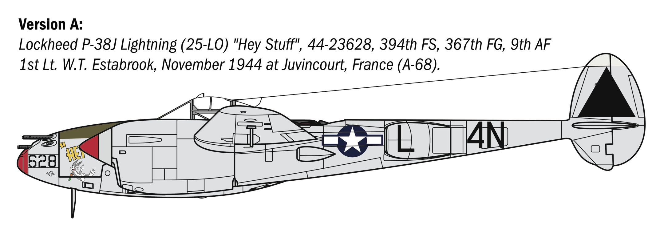 italeri-p-38j-e-t-o-flugzeug-1-48-olive-drab-2834 image 3