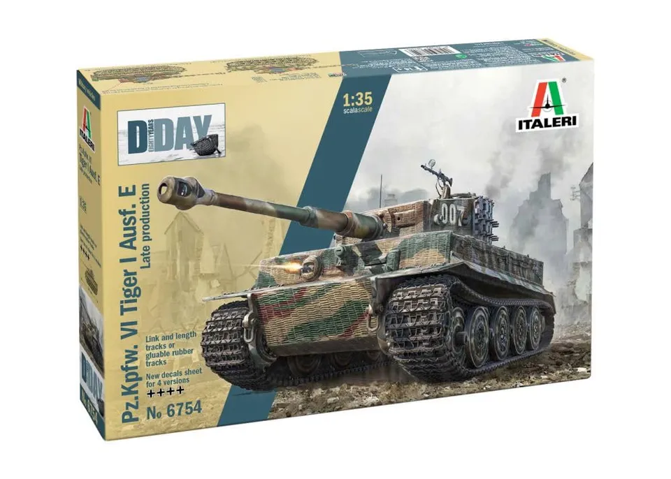 italeri-tiger-i-ausf-e-6754-panzer-bausatz-1-35-wehrmacht image 1