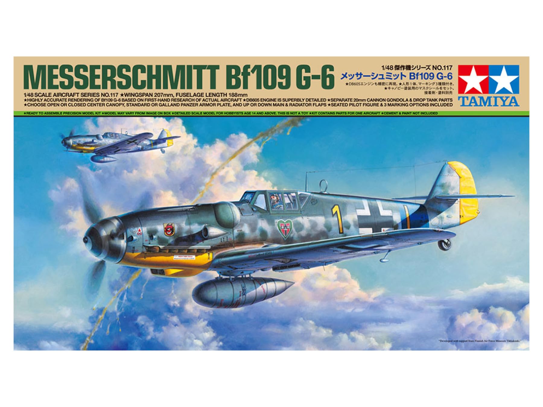 tamiya-61117-bf-109-g-6-modellbausatz-1-48-unlackiert image 2