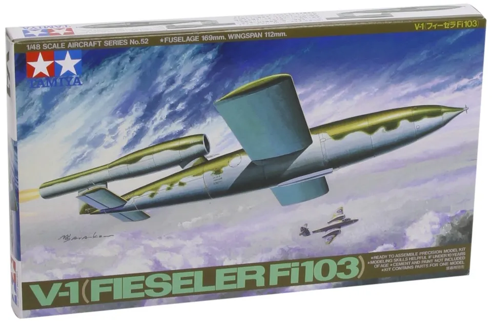 tamiya-1-48-v-1-fieseler-fi103-flugzeug-modellbausatz-unlackiert image 1