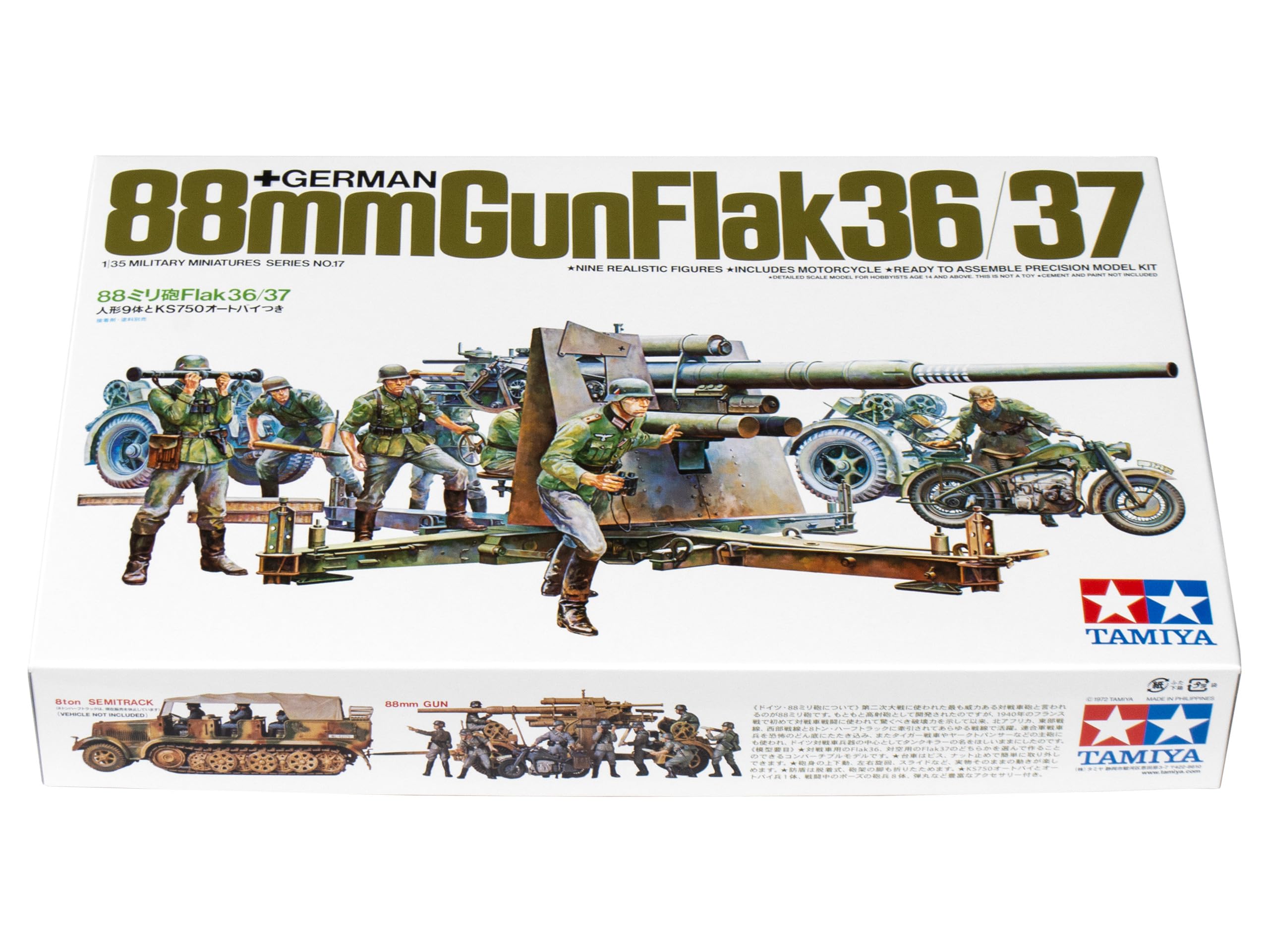 tamiya-35017-flak-8-8-mit-motorrad-1-35-wwii image 8