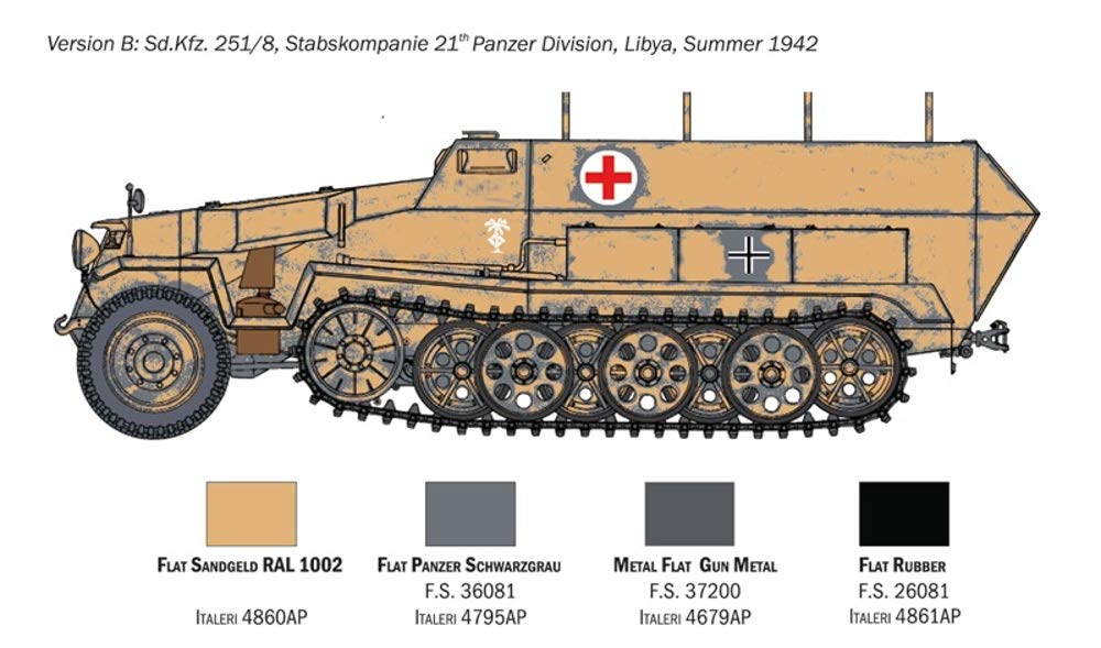 italeri-sd-kfz-251-8-ambulance-1-72-milit-r-modellbausatz image 4