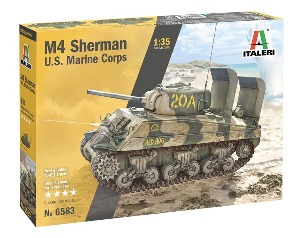 italeri-m4a2-sherman-marine-corps-panzer-bausatz-1-35 image 1